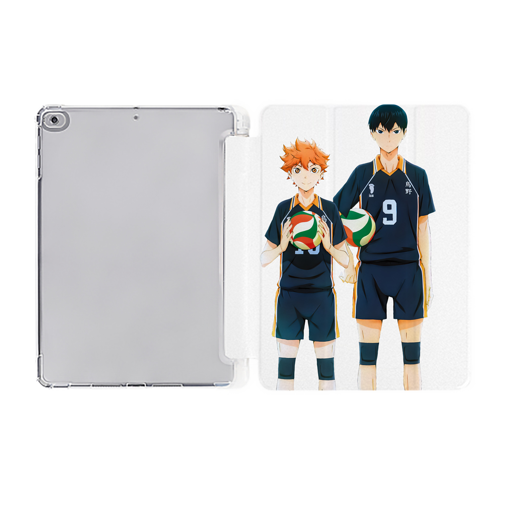 （画像用） ハイキュー!! Haikyu!! IPad ケース ペン収納付き 三つ折りスタンド PUレザー×シリコン 対応機種9.5/10.5/10.9インチ